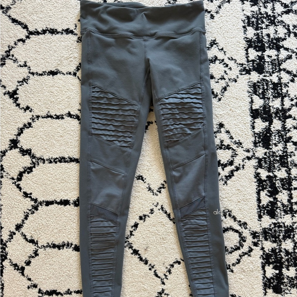 ALO Yoga Gray Moto Leggings